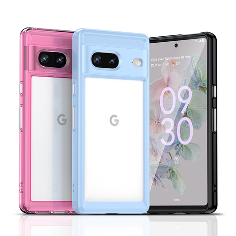 Transparent Clear Silicone TPU 7, 7 Pro Google Pixel Phone Case