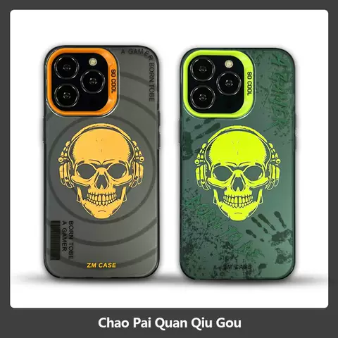 Born To Be A Gamer New Phone Cases Covers Skull Illustration Silicone TPU Trendy Fashionable iPhone 14, iPhone 13, iPhone 12
