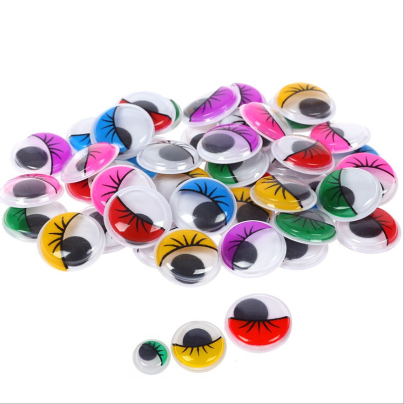 colorful eyelash movable eyes with adhesive creative diy with eyelash eye beads black and white eye clay accessories