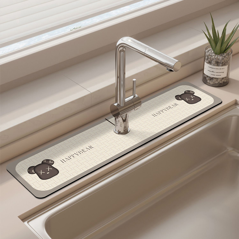 Diatom Ooze Faucet Hydrophilic Pad Wash Basin Kitchen Sink Splash-Proof Water Water Draining Pad Bathroom Table Mat