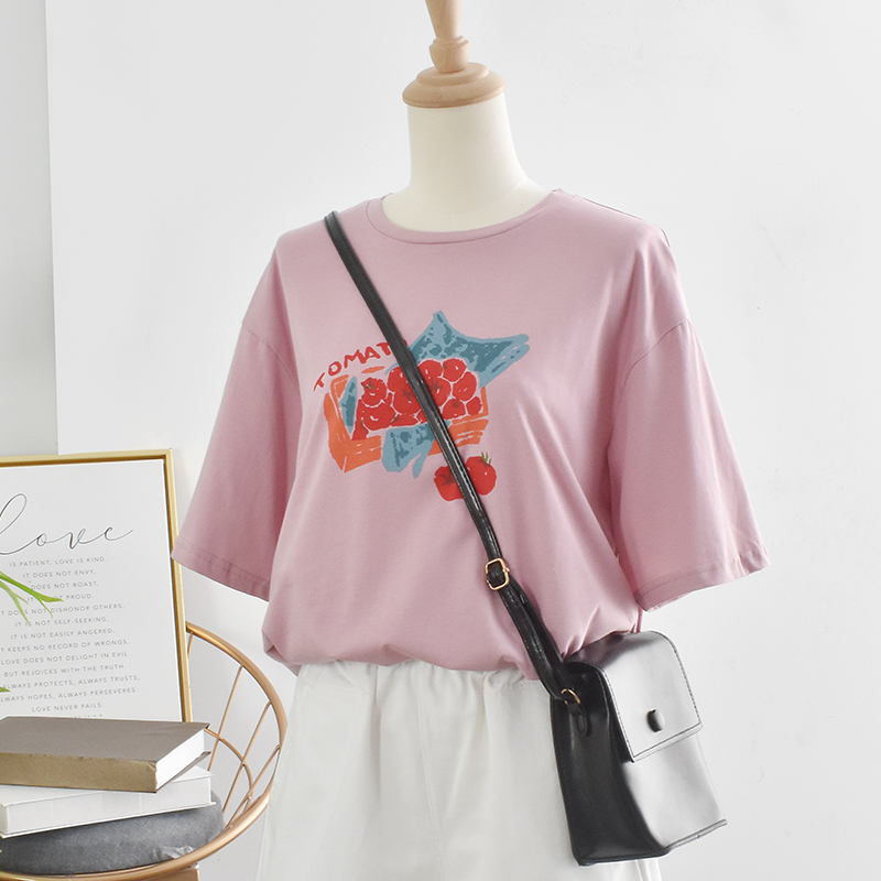 storyland tomate imprimé floral blanc à manches courtes t-shirt d'été de sexe féminin 2019 nouveaux ins marée lâche étudiants de compassion storyland tomate imprimé floral blanc à manches courtes t-shirt d'été de sexe féminin 2019 nouveaux ins marée lâche étudiants de compassion