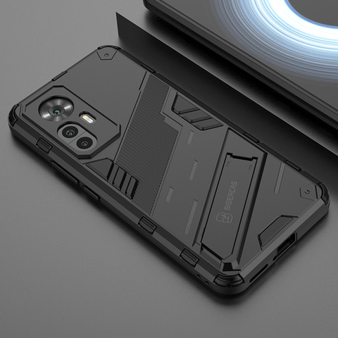 Black — New Punk Armor Tough Shockproof Hybrid MagSafe Compatible Kickstand 12T, 12T Pro Phone Case