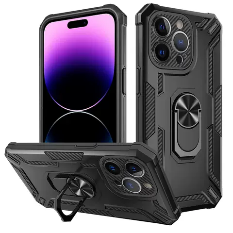Phone Cases Covers Magnetic Ring Finger Holder Kickstand Multi Layer Tough Shockproof Samsung, Xiaomi, Apple,