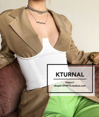 一款气场全开 fil小白同款胸型波纹紧身束腰腰封胸衣抹胸裹胸腰带-淘宝网