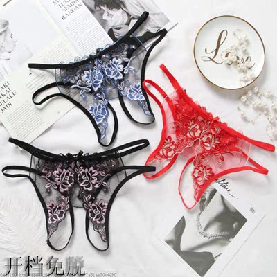 开裆免脱低腰蕾丝提臀透明镂空三角裤性感诱惑露毛情趣夫妻女内裤-淘宝网 开裆免脱低腰蕾丝提臀透明镂空三角裤性感诱惑露毛情趣夫妻女内裤-淘宝网