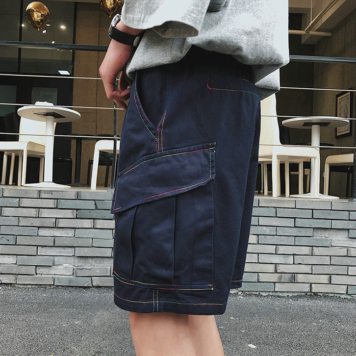 la couleur de la ligne de short hommes est plus engrais xl outillage 5 pantalon décontracté rétro marée gars gras lâche mince, vêtements d'été la couleur de la ligne de short hommes est plus engrais xl outillage 5 pantalon décontracté rétro marée gars gras lâche mince, vêtements d'été