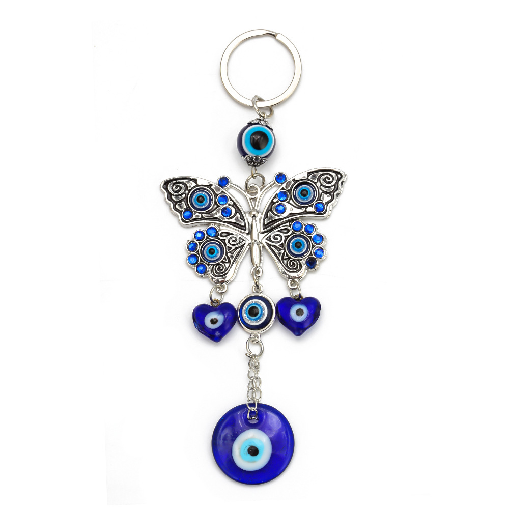 New Butterfly Keychain EBay Hot Product Key Pendants Eye Pendant Creative Devil Eye Keychain