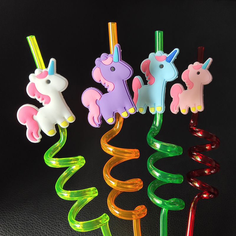 free shipping creative drinking water funny colorful unicorn shape artistic straw children‘s cute cartoon drinking artifact 4