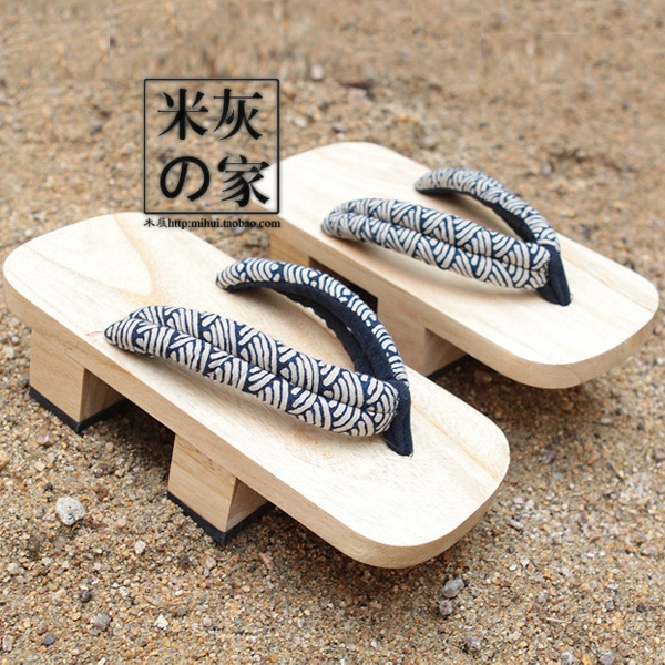 米灰家新款夏季板凳日本木屐女男款cos白木白燒二齒木屐拖鞋