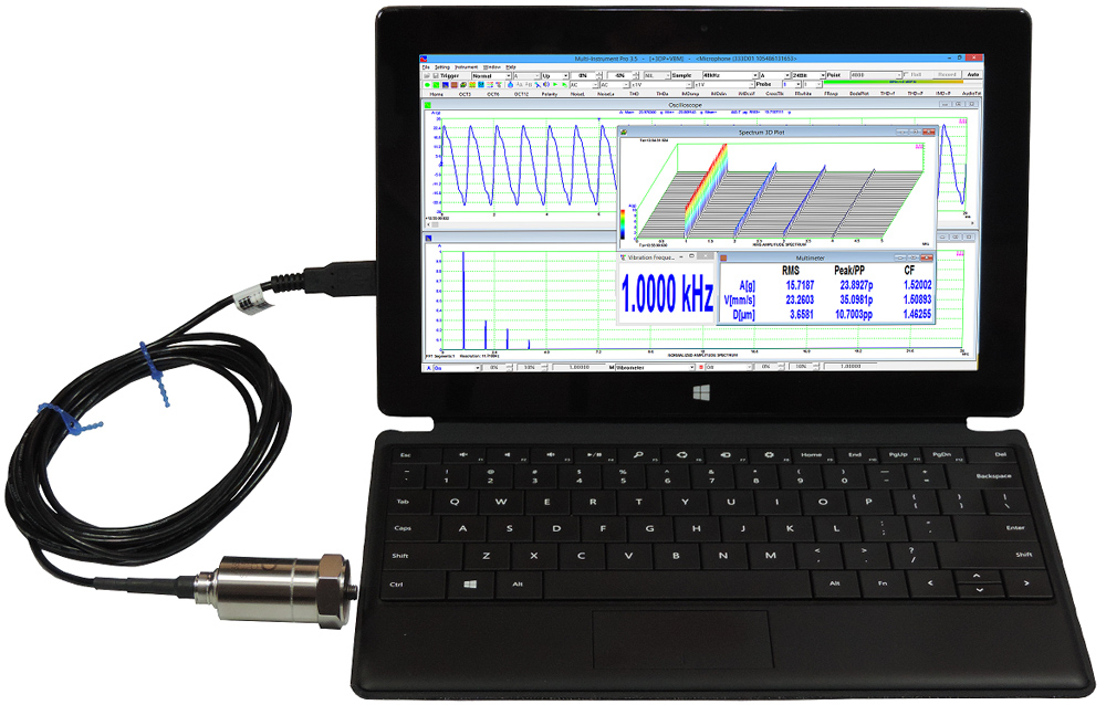 Digiducer 333D01 USB数字加速度传感器+万用仪专业版 振动分析仪