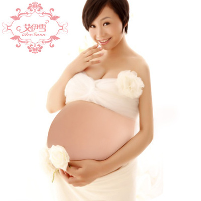双胞胎假肚子假肚皮 假孕妇拍照道具4000克硅胶代孕逼真假肚子