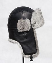 VISON Северо - восточная шляпа Лэй Фэна кожа кролик мех хлопчатобумажная шляпа лыжная шапка мужская и женская шапка защитная шапка уша зимняя шляпа Хань Баньчао