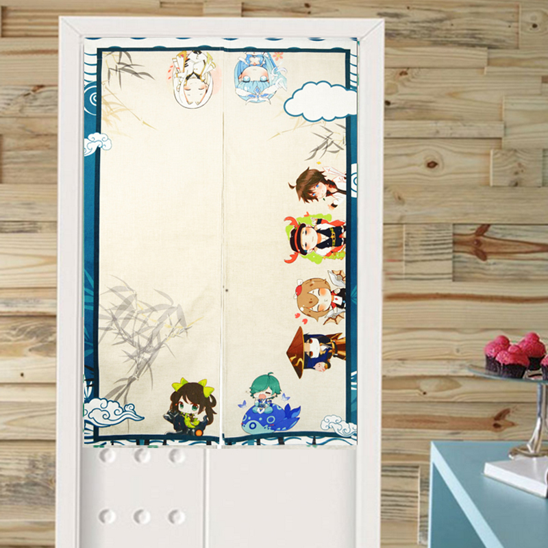 tour king glory surrounding bedroom curtain cotton and linen curtain study partition curtain half curtain cloth art li bai han xin