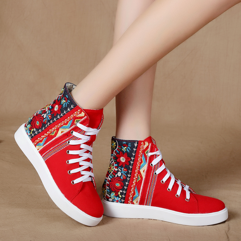 haut brodé chaussures de chaussures de toile vintage casual chaussures à fond plat femme printemps et à l'automne nationale du vent bottes courtes office de tourisme de chaussures haut brodé chaussures de chaussures de toile vintage casual chaussures à fond plat femme printemps et à l'automne nationale du vent bottes courtes office de tourisme de chaussures