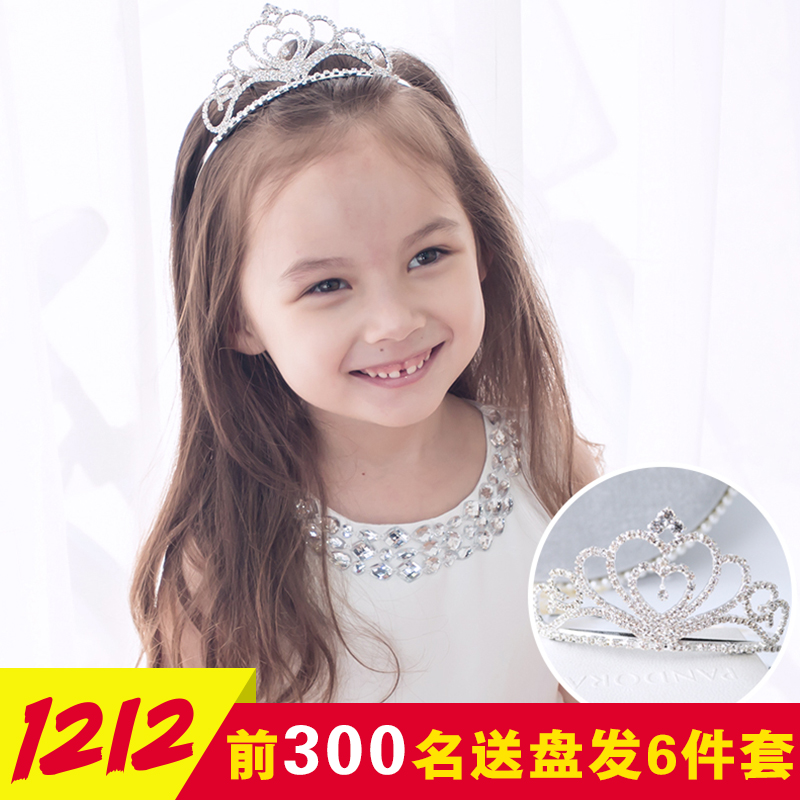 安吉拉兒童發箍皇冠頭飾女童發飾小女孩發卡冰雪奇緣水鑽公主韓式
