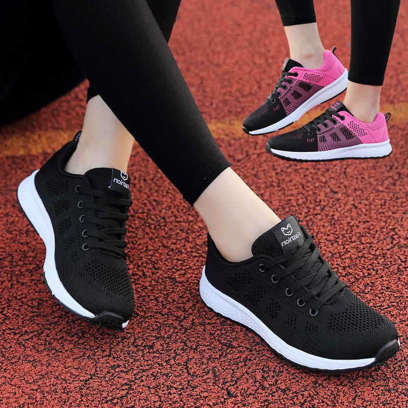 跑步鞋女鞋秋季新款運動鞋女學生透氣網面氣墊鞋輕便減震旅遊跑鞋