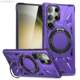 Armor Drop Resistant Tough Shockproof Ring Finger Holder Kickstand Phone Cases Covers Magsafe Magnetic Wireless Charging Compatible Galaxy S23, Galaxy S23 Plus, Galaxy S23 Ultra,
