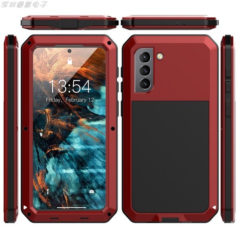 Tough Shockproof Metal Three Layer Full Protection Heavy Duty S23, S23 Plus, S23 Ultra Samsung Phone Case