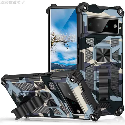 Camouflage Kickstand Phone Cases Covers 4 Corner Shock Absorbing Airbag Tough Shockproof Google Pixel 8, Pixel 8 Pro,