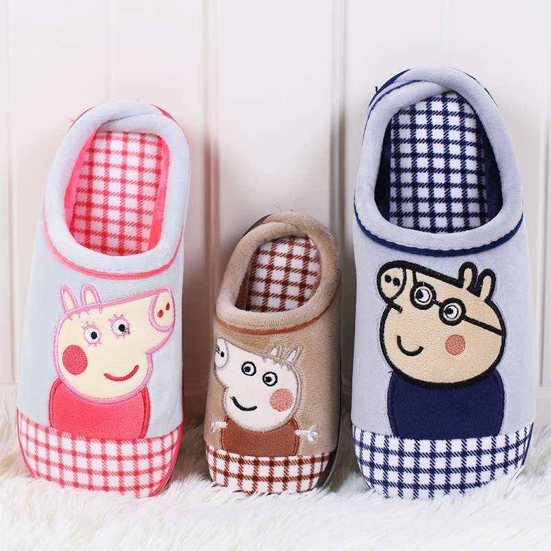 小豬佩奇親子款棉拖鞋鼕季一家三口兒童男童女童保暖可愛母女室內