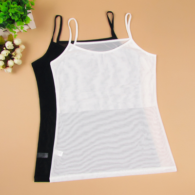 夏季新款网纱女士吊带背心性感半透明薄款纯色打底衫百搭内搭上衣-淘宝网