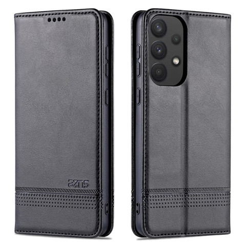 Black — Wallets Folio Flip Synthetic Leather A13 5G, A23 5G, A33 5G, A53 5G, A73 5G Samsung Phone Case