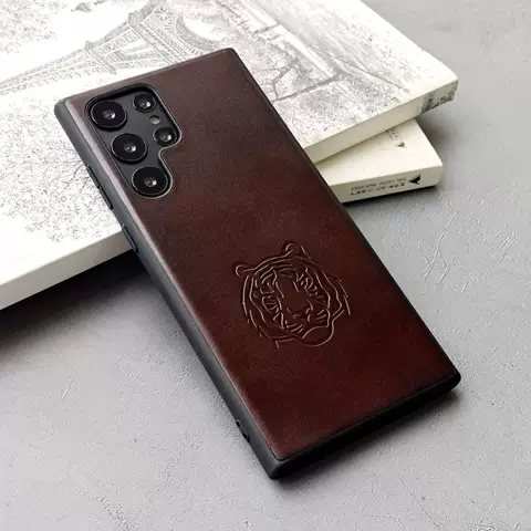 Phone Cases Covers Embossed Tiger Genuine Leather High End Premium Galaxy S21, Galaxy S21 Plus, Galaxy S21 Ultra, Galaxy S20, Galaxy S20 Plus, Galaxy S20 Ultra, Galaxy S22, Galaxy S22 Plus, Galaxy S22 Ultra, Galaxy Note 20, Galaxy Note 20 Ultra,