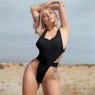 ins2018新品上衣百搭修身显瘦调节扣镂空连体衣圆领背心打底衫女-淘宝网