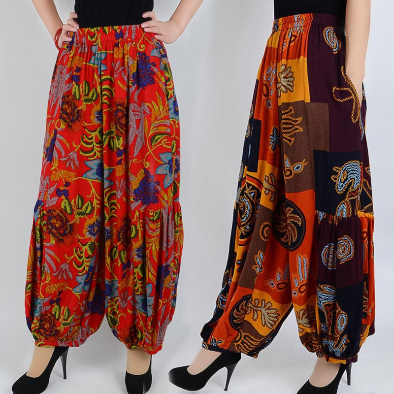 robe d'été femmes pantalon élastique à la taille bloomers femmes sarouel plus engrais xl jambe large pantalon décontracté pantalon pantalon de radis robe d'été femmes pantalon élastique à la taille bloomers femmes sarouel plus engrais xl jambe large pantalon décontracté pantalon pantalon de radis