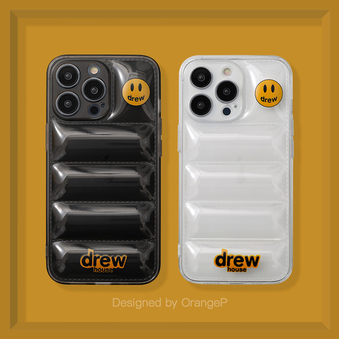 Drew Puffy Puffer Down Jacket Style New Transparent Clear Silicone TPU 14, 13, 12 iPhone Case