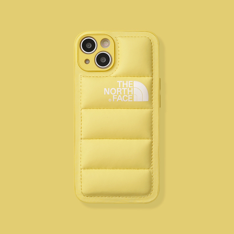 Yellow — The North Face Puffy Puffer Down Jacket New IiPhone 15, 14, 13, 12 iPhone Case