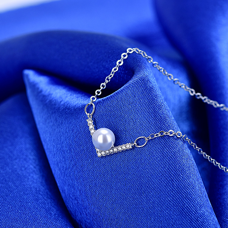 clavicule collier intelligent blue pearl tempérament féminin allergie ensembles de bijoux d'argent en forme anti-xuan, à l'imitation du japon et de la corée du sud usine d'approvisionnement de la v édition clavicule collier intelligent blue pearl tempérament féminin allergie ensembles de bijoux d'argent en forme anti-xuan, à l'imitation du japon et de la corée du sud usine d'approvisionnement de la v édition