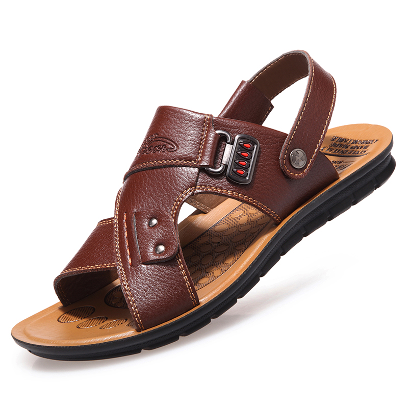 2019 été, des nouvelles sandales en cuir des hommes sandales talon plat respirant casual sandales tendance chaussures hommes 2019 été, des nouvelles sandales en cuir des hommes sandales talon plat respirant casual sandales tendance chaussures hommes