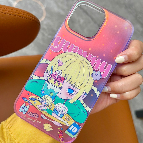 Yummy Caramel Pie IMD Laser Gradient 15, 14, 13, 12, 11 iPhone Case