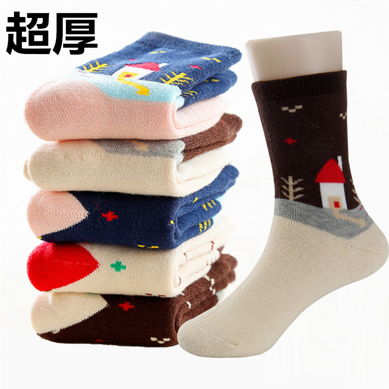 鼕季兒童襪子聖誕襪加
