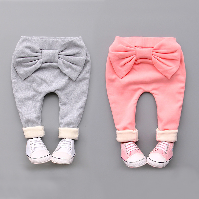 女童褲子鼕季加絨加厚打底褲女寶寶嬰兒鼕款大PP哈倫褲0-1-3歲2潮