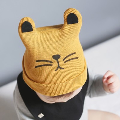 嬰兒帽子秋鼕0-3個