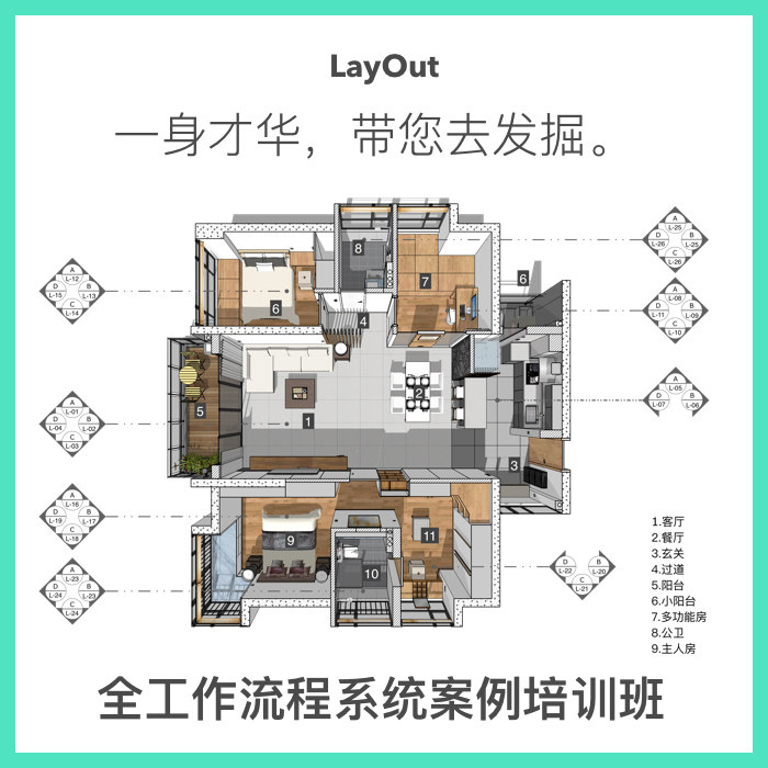 优象sketchup培训丨草图大师su施工图layout案例绘制流程课程教程