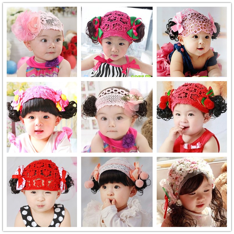 1-2周歲女童假發發帶女寶寶頭飾兒童劉海發飾韓版小女孩拍照飾品