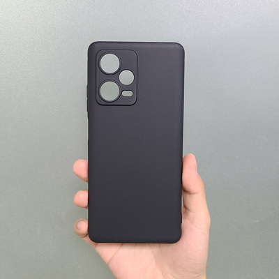 Black — Frosted Transparent Clear Silicone TPU Note 12, Note 12 Pro, Note 12 Pro+ Phone Case