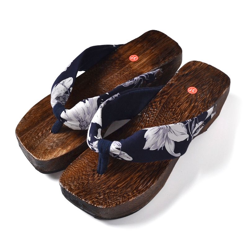 夏季女木拖鞋漆面木屐男木鞋木底拖鞋居家辦公室專用防滑