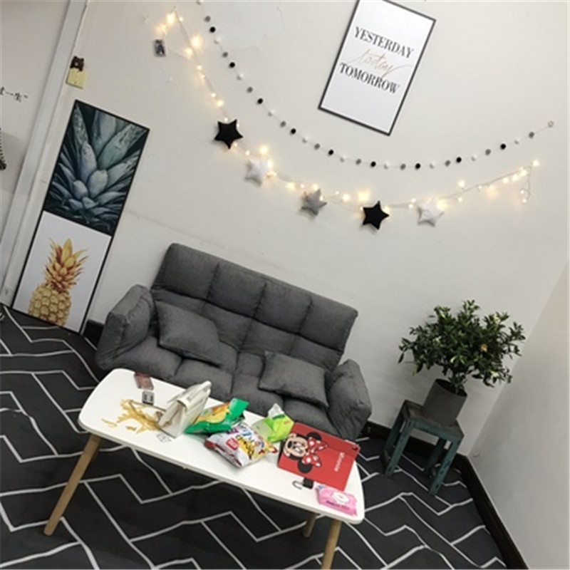Style Black and White LED Sky Star Light Hair Ball String Set Room Dormitory Decoration_voghion.com
