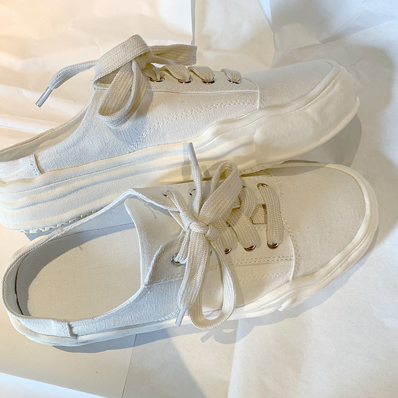 huit petits élèves paresseux b blanche préparées de chaussures de toile de femmes coupe-bas l'été joker respirant une pédale de pompes d'appoint huit petits élèves paresseux b blanche préparées de chaussures de toile de femmes coupe-bas l'été joker respirant une pédale de pompes d'appoint