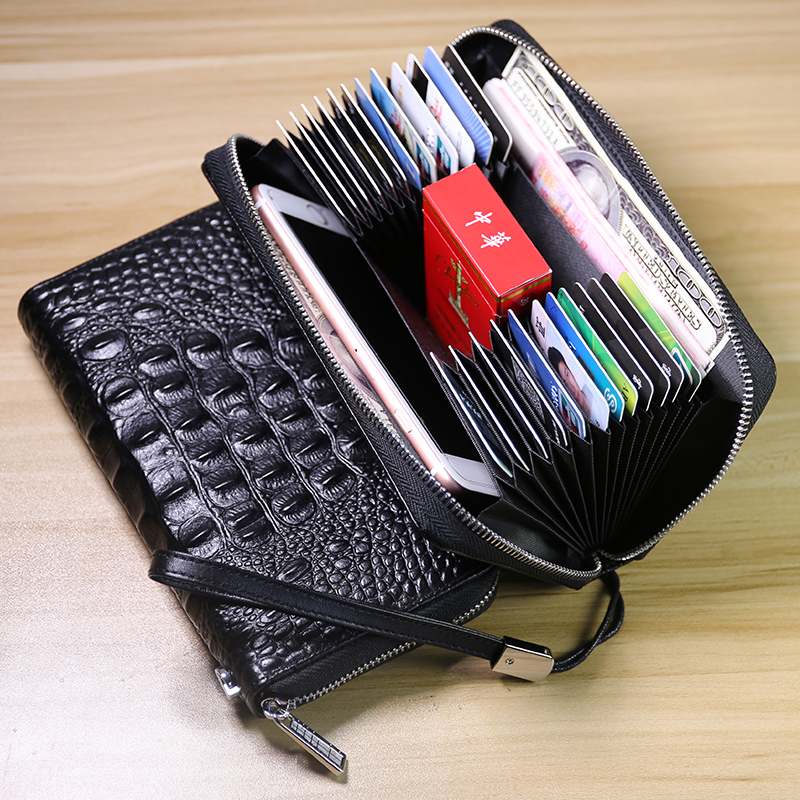 motif crocodile porte-monnaie en cuir véritable de grande fermeture à glissière porte-monnaie en cuir de sac d'embrayage hommes sac à main de grande capacité pack de cartes-un pack motif crocodile porte-monnaie en cuir véritable de grande fermeture à glissière porte-monnaie en cuir de sac d'embrayage hommes sac à main de grande capacité pack de cartes-un pack