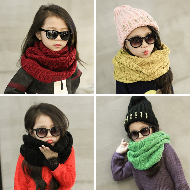 韓版秋鼕可愛兒童圍巾