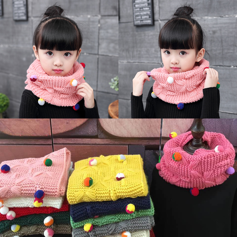 韓版秋鼕兒童可愛圍巾