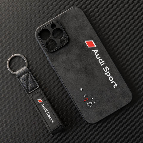 ALCANTARA Suede Microfiber Nice Audi Sport Motorsport High End Premium 14 Pro, 14 Pro Max iPhone Case