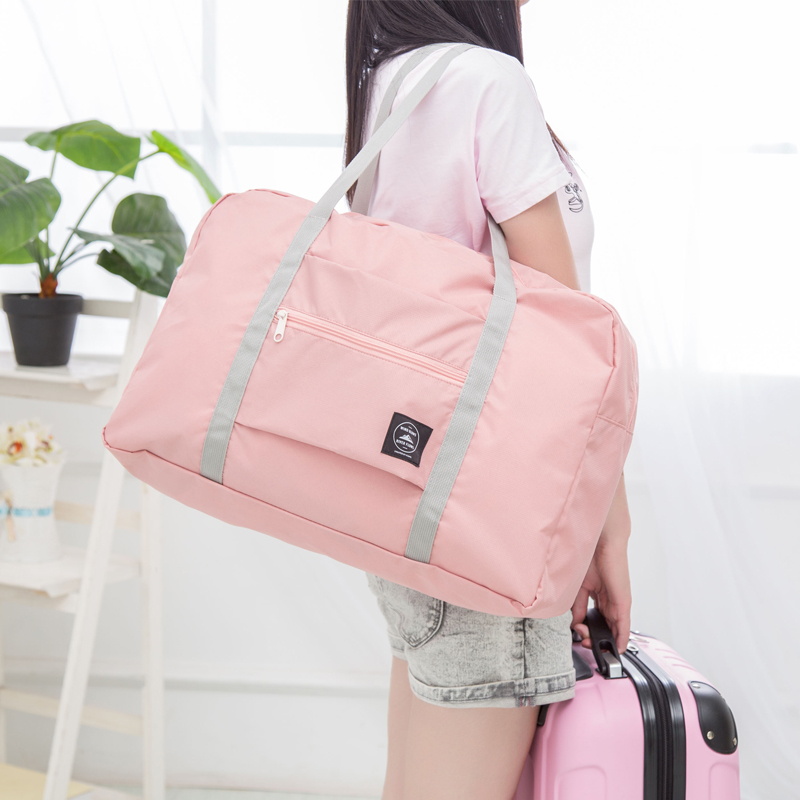 韓版旅行包拉杆包手提行李袋行李包大容量短途單肩包女折疊袋子