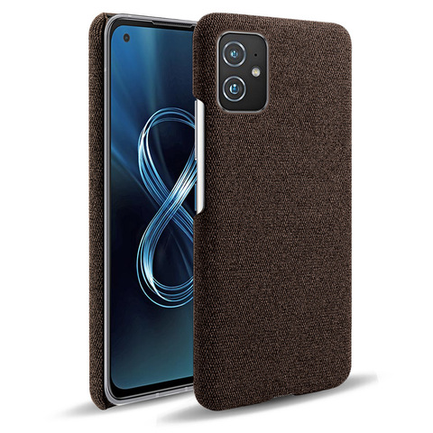Brown — Zenfone 9 Canvas Synthetic Leather Minimal Phone Case