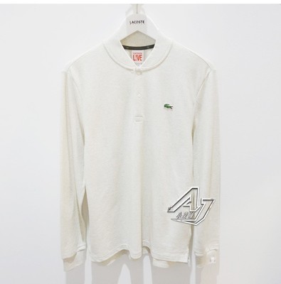 Lacoste法国鳄鱼专柜正品男式小立领live纯色长袖POLO衫50